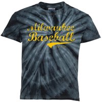 Classic Milwaukee Wisconsin Baseball Fan Retro Vintage Kids Tie-Dye T-Shirt