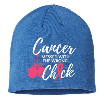 Cancer Messed With The Wrong Chick Meaningful Gift Breast Cancer Fighting Gift Sustainable Beanie