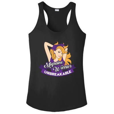 Cute Migraine Warrior Unbreakable Awareness Month Gift Ladies PosiCharge Competitor Racerback Tank