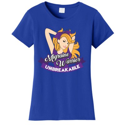 Cute Migraine Warrior Unbreakable Awareness Month Gift Women's T-Shirt