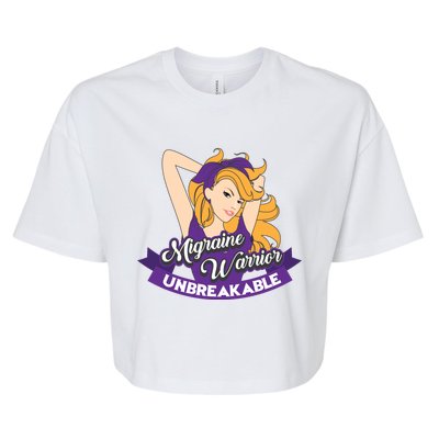 Cute Migraine Warrior Unbreakable Awareness Month Gift Bella+Canvas Jersey Crop Tee