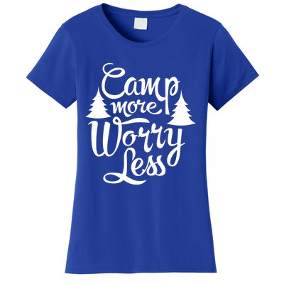 Camp More Worry Less Camping Lover Outdoor Mom Dad Gift Women's T-Shirt