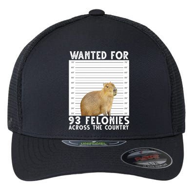 Capybara Mugshot Wanted For 93 Felonies Across The Country Flexfit Unipanel Trucker Cap