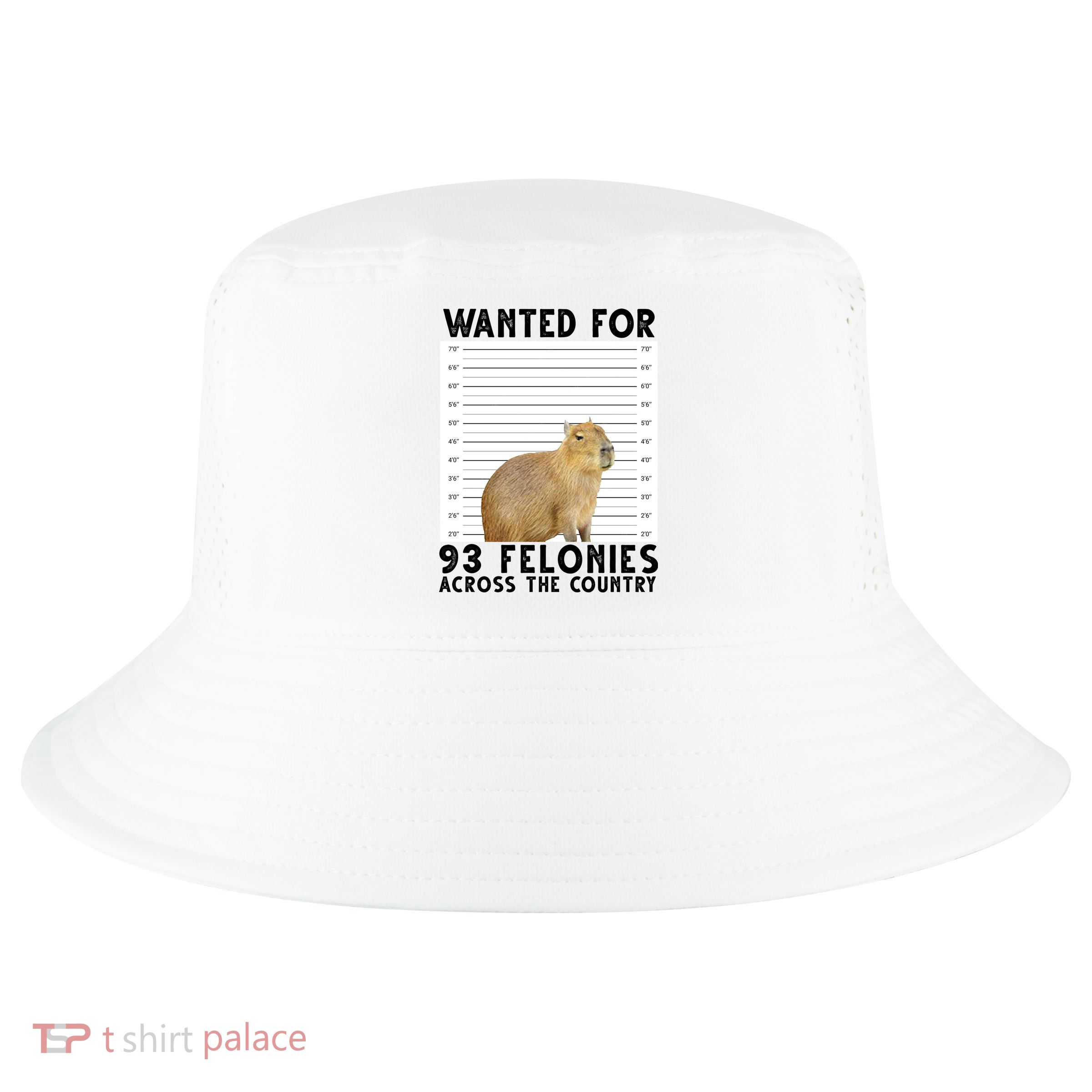 Capybara Mugshot Wanted For 93 Felonies Across The Country Cool Comfort Performance Bucket Hat
