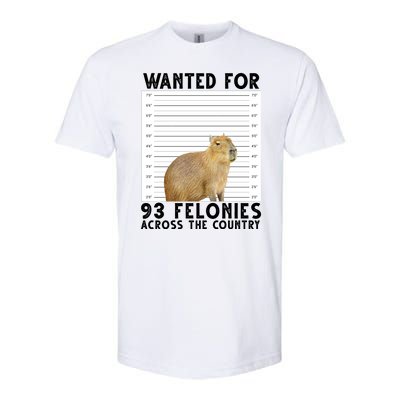 Capybara Mugshot Wanted For 93 Felonies Across The Country Softstyle® CVC T-Shirt