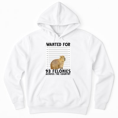 Capybara Mugshot Wanted For 93 Felonies Across The Country Hoodie