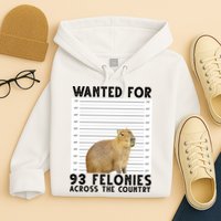 Capybara Mugshot Wanted For 93 Felonies Across The Country Hoodie