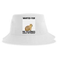 Capybara Mugshot Wanted For 93 Felonies Across The Country Sustainable Bucket Hat