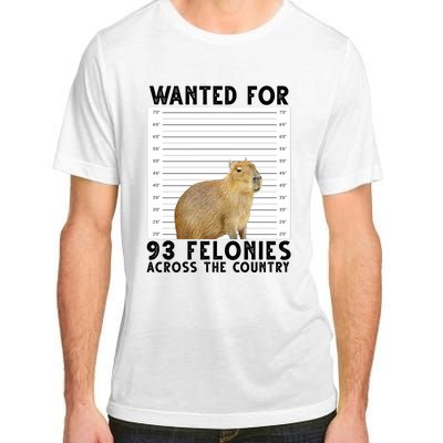 Capybara Mugshot Wanted For 93 Felonies Across The Country Adult ChromaSoft Performance T-Shirt