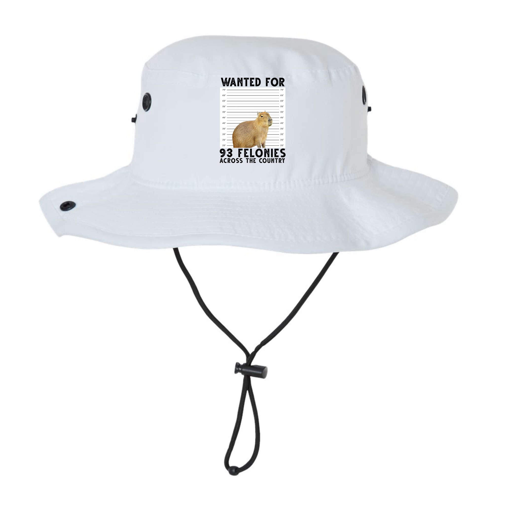 Capybara Mugshot Wanted For 93 Felonies Across The Country Bucket Hat