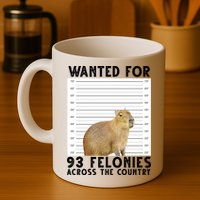 Capybara Mugshot Wanted For 93 Felonies Across The Country Mug