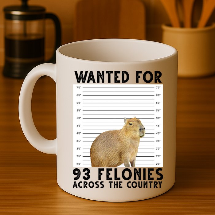 Capybara Mugshot Wanted For 93 Felonies Across The Country Mug