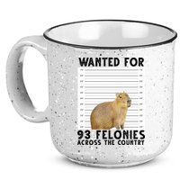 Capybara Mugshot Wanted For 93 Felonies Across The Country 15oz Campfire Ceramic Mug