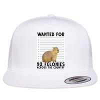 Capybara Mugshot Wanted For 93 Felonies Across The Country Flatbill Hat