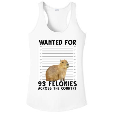 Capybara Mugshot Wanted For 93 Felonies Across The Country Ladies PosiCharge Competitor Racerback Tank