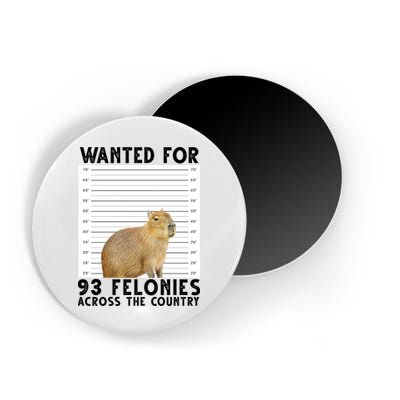 Capybara Mugshot Wanted For 93 Felonies Across The Country Magnet