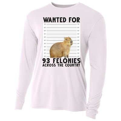 Capybara Mugshot Wanted For 93 Felonies Across The Country Cooling Performance Long Sleeve Crew