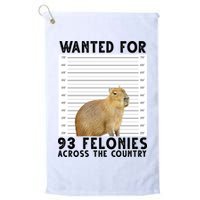 Capybara Mugshot Wanted For 93 Felonies Across The Country Golf Towel