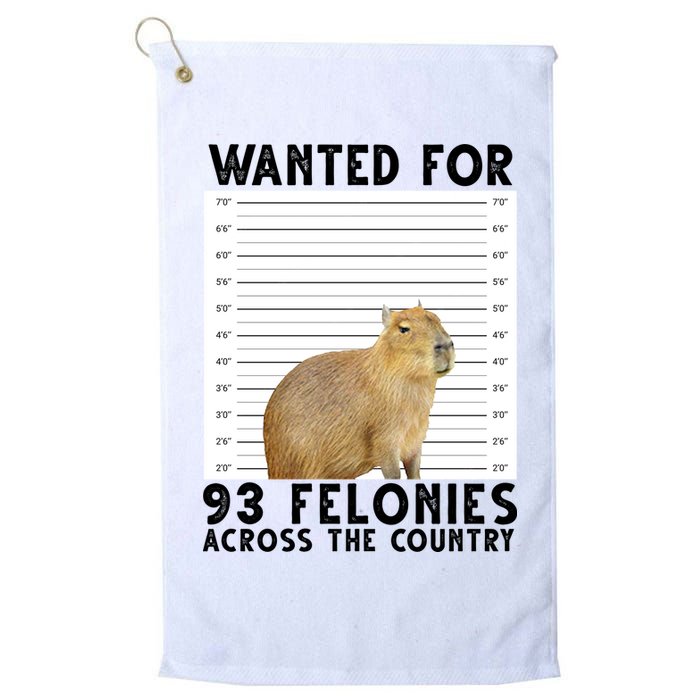Capybara Mugshot Wanted For 93 Felonies Across The Country Golf Towel