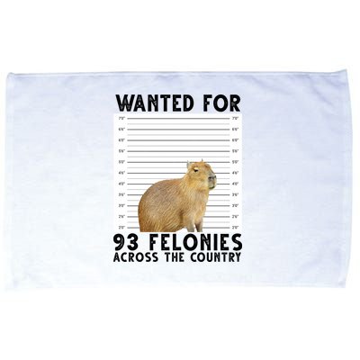 Capybara Mugshot Wanted For 93 Felonies Across The Country Microfiber Hand Towel