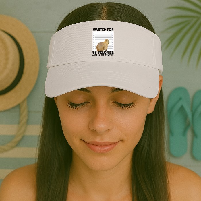 Capybara Mugshot Wanted For 93 Felonies Across The Country Visor