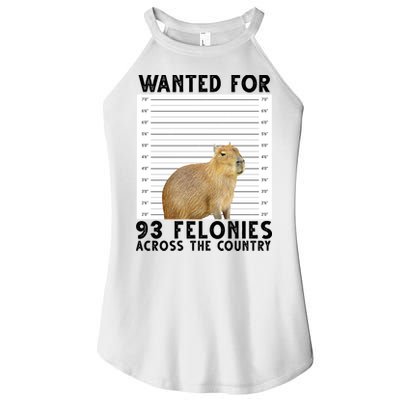 Capybara Mugshot Wanted For 93 Felonies Across The Country Women's Perfect Tri Rocker Tank