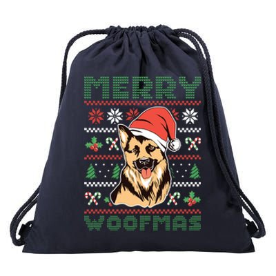 Christmas Merry Woofmas Christmas Dog Owner Christmas Dog Gift Drawstring Bag