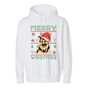 Christmas Merry Woofmas Christmas Dog Owner Christmas Dog Gift Garment-Dyed Fleece Hoodie