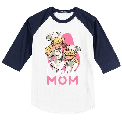 Chef Mom Who Love To Cook In The Kitchen Gift Baseball Sleeve Shirt