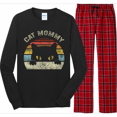 Cat Mommy Women Retro Black Cats Mom Long Sleeve Pajama Set