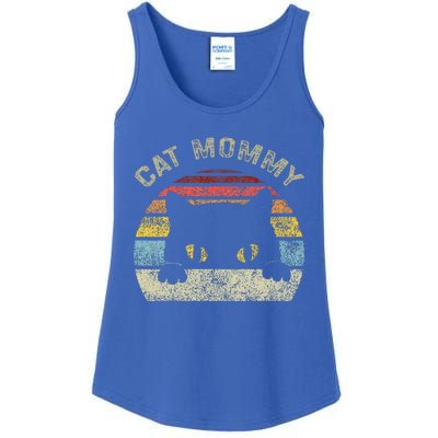 Cat Mommy Women Retro Black Cats Mom Ladies Essential Tank