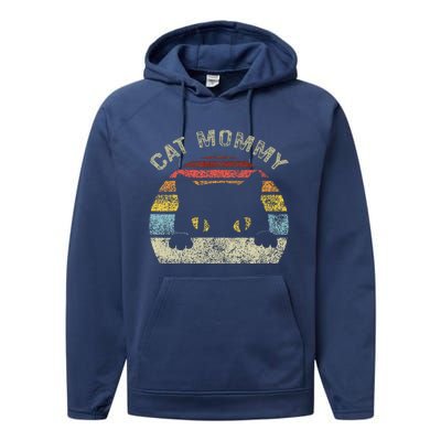 Cat Mommy Women Retro Black Cats Mom Performance Fleece Hoodie