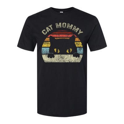 Cat Mommy Women Retro Black Cats Mom Softstyle CVC T-Shirt