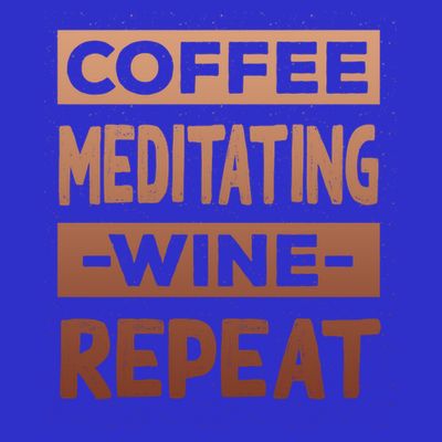 Coffee Meditating Wine Repeat Yoga Coffee Lover Pilates Meaningful Gift T-Shirt