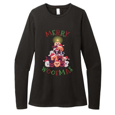 Cute Merry Woofmas Dog Xmas Tree Meaningful Gift Womens CVC Long Sleeve Shirt