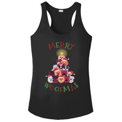 Cute Merry Woofmas Dog Xmas Tree Meaningful Gift Ladies PosiCharge Competitor Racerback Tank