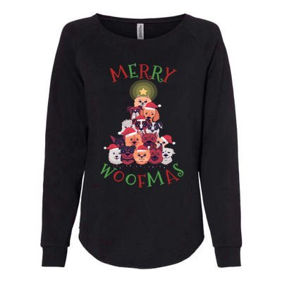 Cute Merry Woofmas Dog Xmas Tree Meaningful Gift Womens California Wash Sweatshirt