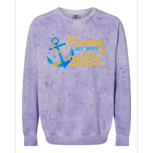 Cruising My Way Into 2025 Happy New Year 2025 Anchor Colorblast Crewneck Sweatshirt