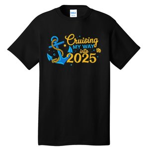 Cruising My Way Into 2025 Happy New Year 2025 Anchor Tall T-Shirt