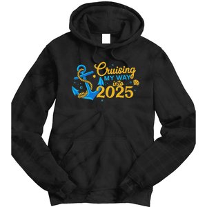 Cruising My Way Into 2025 Happy New Year 2025 Anchor Tie Dye Hoodie