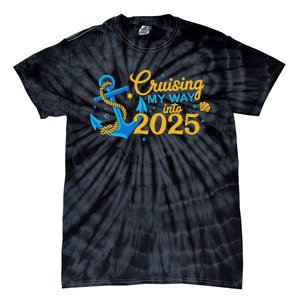 Cruising My Way Into 2025 Happy New Year 2025 Anchor Tie-Dye T-Shirt