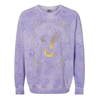 Crescent Moon With Shooting Star Tarot Card Colorblast Crewneck Sweatshirt