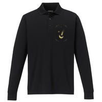 Crescent Moon With Shooting Star Tarot Card Performance Long Sleeve Polo