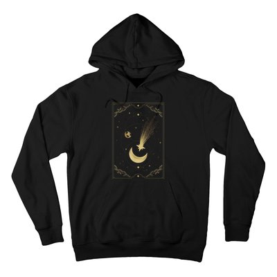 Crescent Moon With Shooting Star Tarot Card Hoodie