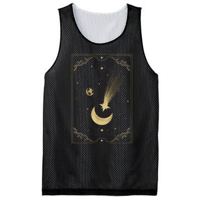 Crescent Moon With Shooting Star Tarot Card Mesh Reversible Basketball Jersey Tank