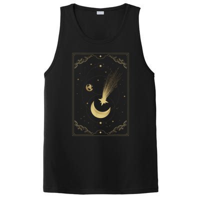 Crescent Moon With Shooting Star Tarot Card PosiCharge Competitor Tank