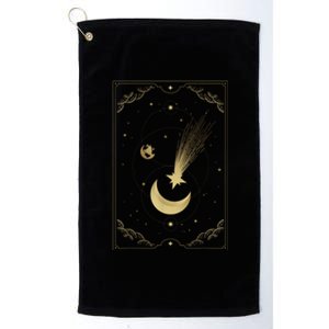 Crescent Moon With Shooting Star Tarot Card Platinum Collection Golf Towel