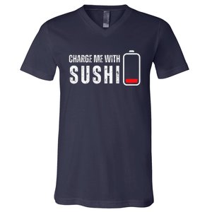 Charge Me With Sushi Funny Sushi Lover V-Neck T-Shirt