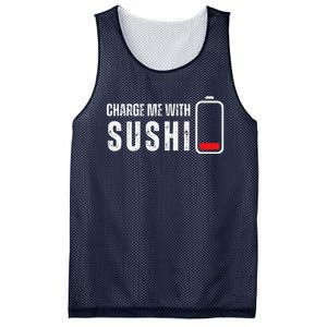 Charge Me With Sushi Funny Sushi Lover Mesh Reversible Basketball Jersey Tank