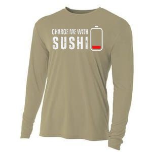 Charge Me With Sushi Funny Sushi Lover Cooling Performance Long Sleeve Crew